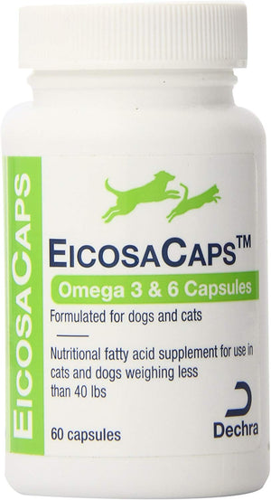 Dechra 60 °Cápsulas eicosacaps aceite de pescado Suplementos Nutricionales Para Perros Y Gatos de hasta 40-pound - BESTMASCOTA.COM