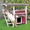 Petsfit Outdoor Cat House with Escape Door and Stairs - BESTMASCOTA.COM