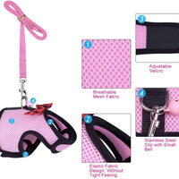 Small Pet Ferret Harness Lessh with Safe Bell, No Pull Comfort Padded Vest Durable Nylon Guinea Pig Harness and Leash Set Adjustable All Season for Rats, Iguana, Hamster, Bearded Dragon and Small Dog - BESTMASCOTA.COM