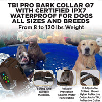 Q7 Pro - Collar de corteza profesional recargable, módulo de detección inteligente de microprocesador con tres modos de antiladridos: pitido/vibración para perros pequeños, medianos, grandes de todas las razas, impermeable IPx7 - BESTMASCOTA.COM