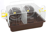 Dwarf Hamster Travel Cage Habitat for 2 Hamsters, Portable Carrier with 2 Separate Rooms, 2 Sets of Accessories Including Exercise Wheels Kettles Food Dishes, 11.8 x 9.5 x 5.9 Inch - BESTMASCOTA.COM