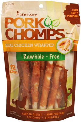 Pork Chomps 12 CT 'Premium Mini Twist W/Real Pollo - BESTMASCOTA.COM