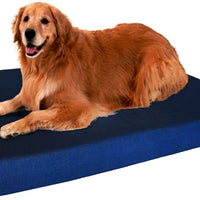 Dogbed4less Premium Memory Foam Dog Bed, Pressure-Relief Orthopedic | Waterproof Case, Washable Durable Denim Cover and Bonus 2nd External Cover, 7 Sizes, Blue - BESTMASCOTA.COM