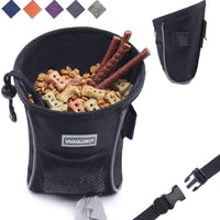 VIVAGLORY - Bolsa de regalo para perros, estilo deportivo y apertura ampliada, bolsa de regalo para perros con cintura ajustable, dispensador de bolsas de caca lo suficientemente grande para llevar golosinas, kibbles, juguetes para mascotas | 2 maneras de - BESTMASCOTA.COM