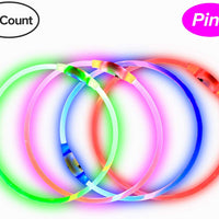 Collar de perro LED BSEEN recargable por USB, brillante para seguridad nocturna, collar de perro de moda, para perros pequeños, medianos y grandes - BESTMASCOTA.COM