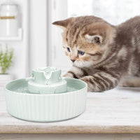 Cat Water Fountain Porcelain, Cupcake Pet Fountain for Cat and Dog, Scratch Resistant Cat Water Dispenser, Easy to Clean Ultra Quiet, Cleaning brushes, Classic Design, Stronger than Ceramic Fountain - BESTMASCOTA.COM