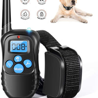 Runpettee - Collar de entrenamiento para perro, totalmente impermeable, recargable, con vibración, golpes, tono y retroiluminación LCD, collar electrónico de choque de Vibra, XL - BESTMASCOTA.COM
