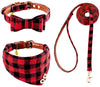 EXPAWLORER Juego de collar y correa para perro, clásico, a cuadros, ajustable, bandana y collares con campana para cachorros y gatos, 3 unidades - BESTMASCOTA.COM