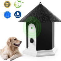 Humutan - Dispositivo antiladrido, controlador ultrasónico de corteza para perros, impermeable, sistema de control antiladridos para exteriores en forma de casa de pájaros - BESTMASCOTA.COM