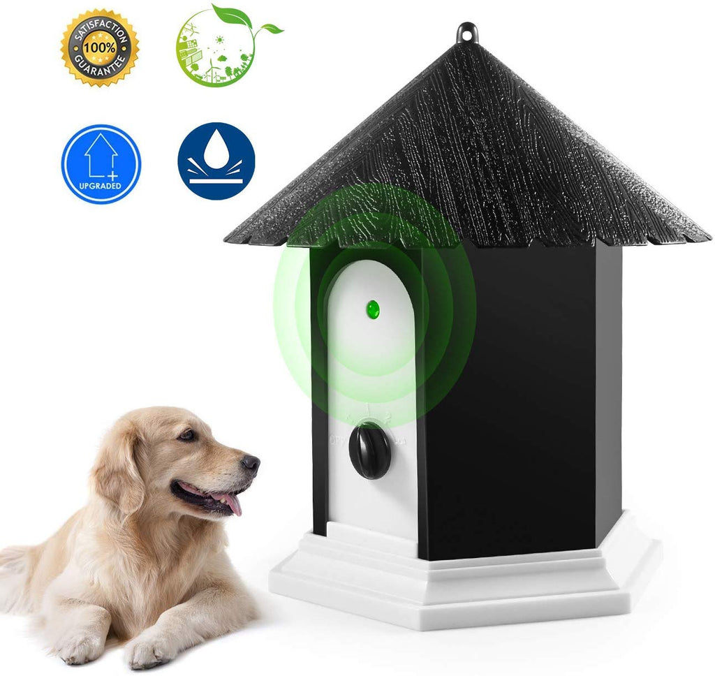 Humutan - Dispositivo antiladrido, controlador ultrasónico de corteza para perros, impermeable, sistema de control antiladridos para exteriores en forma de casa de pájaros - BESTMASCOTA.COM
