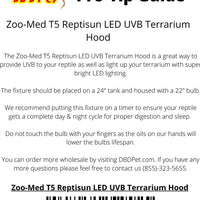 Reptisun - Campana de terrario LED y T5 UV-B con iluminación de 3 módulos con una bombilla T5 de 22 pulgadas, incluye guía DBDPet Pro-Tip