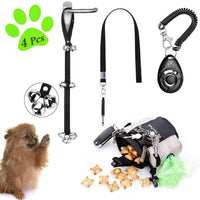 D-buy - Juego de entrenamiento para perros 4 en 1, para entrenamiento de cachorros, bolsa de entrenamiento para perros, silbato de perro, timbre de perro, clicker, regalo ideal para los propietarios de mascotas por primera vez, entrenar a los dueños de pe - BESTMASCOTA.COM