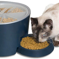 PetSafe - Comedero automático de seis comidas para mascotas, dispensa comida para gatos y perros, reloj digital con pilas y pantalla LCD - BESTMASCOTA.COM