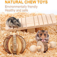 Juguetes para masticar de hámster, conejos de cobaya, rata, gérbil, juguetes para masticar, accesorios, bolas de sandía de madera natural, rodillo de campana, cuidado de los dientes, juguete molar para chinchilla, pájaro, conejo. - BESTMASCOTA.COM