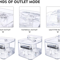 Fuente de agua Pecute para gatos, 3 l/3 modo de salida automático, diseño transparente, dispensador de agua para perro con 2 filtros reutilizables para gatos, perros, múltiples mascotas - BESTMASCOTA.COM
