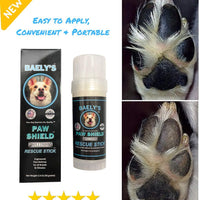 Baely's Paw Shield Rescue Stick – Confía en el original fabricado en América Paw Shield | Cera de protección de la pata de perro fácil de aplicar | Protección natural de la huella para lluvia fría y caliente y champiñones en nieve | 2 oz fácil de aplicar - BESTMASCOTA.COM