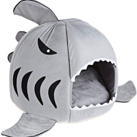 COCOPET Shark Bed for Small Cat Dog Cave Cozy Bed Removable Cushion,Waterproof Bottom - BESTMASCOTA.COM