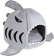 COCOPET Shark Bed for Small Cat Dog Cave Cozy Bed Removable Cushion,Waterproof Bottom - BESTMASCOTA.COM
