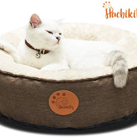 HACHIKITTY Washable Cat Warming Bed Round, Cat Beds Indoor Cats Medium, Big Pet Bed Machine Washable - BESTMASCOTA.COM