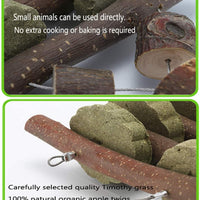 Juguetes de masticación para dientes, palitos de madera de manzana orgánica para conejos, conejos, chinchilla, cobayas, hámsteres, loros y otros animales pequeños para masticar/jugar. Juguetes de aperitivos para mascotas con pasta. - BESTMASCOTA.COM