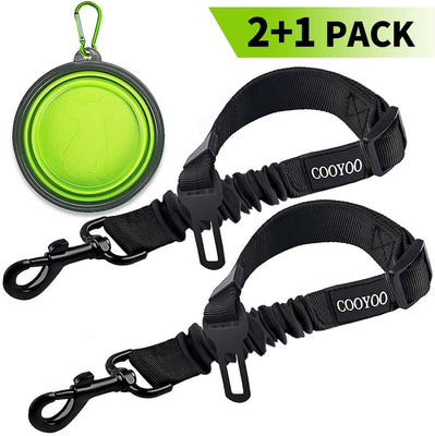 COOYOO Cinturón de seguridad para perro, 2 unidades, cinturón de seguridad para mascotas, ajustable, resistente y elástico, arnés de cinturón de seguridad para perro, para viajes, uso diario, compatible con cualquier arnés de mascota - BESTMASCOTA.COM