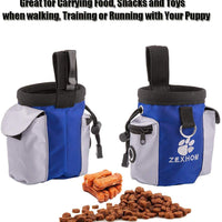 ZEXHOM Dog Treat Pouch, Portable Dog Training Bag with Belt Clip, Drawstring Design Training Pouch with Dog Bag Dispenser, Perfect Food Snack Storage Holder for Puppy Training and Walking - BESTMASCOTA.COM