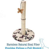 Poste rascador para gato con juguete colgante de mariposa - BESTMASCOTA.COM