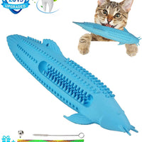 Juguetes de limpieza de dientes de gato, cepillo de dientes de gato, juguete de gato IQ, juguetes interactivos de gato para masticar, cepillo de dientes en forma de pez para masticar mascotas, juguetes de limpieza de dientes de goma para gatos gatitos - BESTMASCOTA.COM