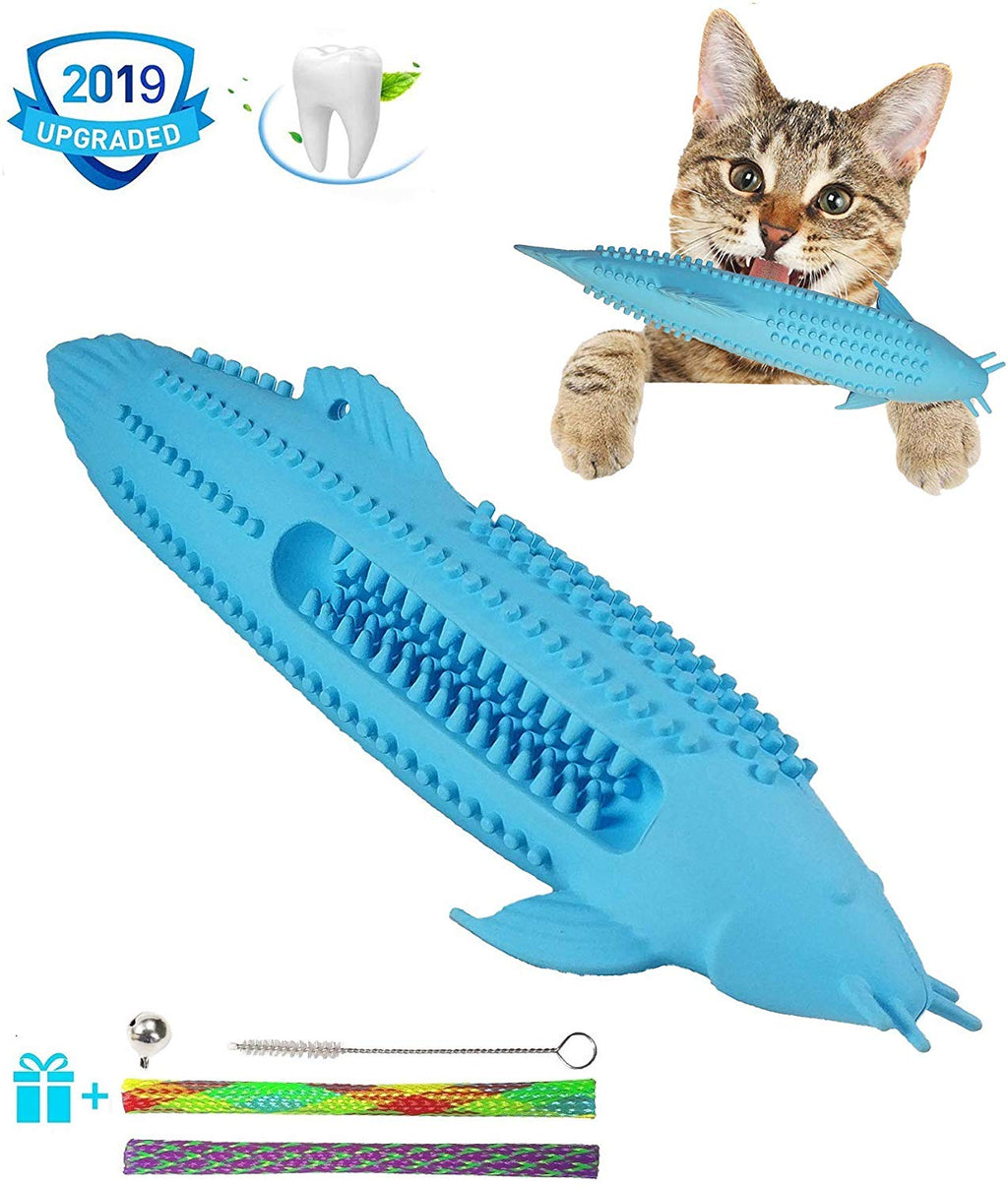 Juguetes de limpieza de dientes de gato, cepillo de dientes de gato, juguete de gato IQ, juguetes interactivos de gato para masticar, cepillo de dientes en forma de pez para masticar mascotas, juguetes de limpieza de dientes de goma para gatos gatitos - BESTMASCOTA.COM