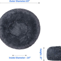 FOCUSPET Cama para perro o gato, cama para mascotas de piel sintética, redonda, cómoda, tamaño de 23 pulgadas y 30 pulgadas, cama ultra suave y calmante para perros y gatos, cama con cojín para dormir de auto calentamiento interior - BESTMASCOTA.COM