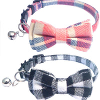KUDES - Juego de 2 collares para gato con pajarita y campana para gatitos y algunos cachorros, ajustable de 7.8 a 10.5 pulgadas - BESTMASCOTA.COM