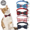 BINGPET Collar de gato Breakaway lindo pajarita con campana 4 unidades – Collares de seguridad desmontables y ajustables para gatito, incluyendo azul, rojo, rosa, azul marino - BESTMASCOTA.COM