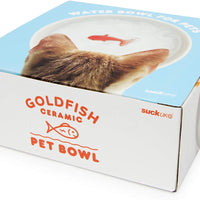 Cuenco de cerámica con forma de gato o perro de Suck UK Goldfish. Cuenco para comida y agua para gatos. Cuenco de cerámica para gatos. Accesorios para gatos. - BESTMASCOTA.COM