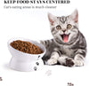 Y YHY - Cuenco de cerámica para comida de gato, diseño inclinado, ángulo de inclinación para proteger la columna vertebral del gato, sin estrés, prevención de reflujo, regalo para gato, color blanco - BESTMASCOTA.COM