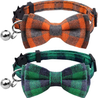 KUDES - Juego de 2 collares para gato con pajarita y campana para gatitos y algunos cachorros, ajustable de 7.8 a 10.5 pulgadas - BESTMASCOTA.COM