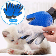 Starroad TIM guante de aseo para mascotas, cepillo removedor de pelo, suave desenredado, eficiente, guante de masaje para mascotas, guantes de mano izquierda y derecha, para gatos de pelo largo y corto (1 par de mano izquierda y derecha (azul) - BESTMASCOTA.COM