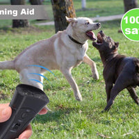 Repelente y entrenador de perro de mano, tapón de corteza con linterna LED, disuasorio ultrasónico de infrarrojos para perro, para seguridad, al aire libre, caminar, entrenador de perros 100% seguro para mascotas y humanos - BESTMASCOTA.COM
