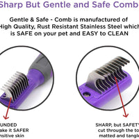 Removedor de marañas, por Hertzko. Apto para perros y gatos. Herramienta ideal para remover enredos, marañas, nudos o cabello muerto. - BESTMASCOTA.COM