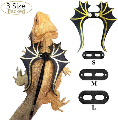 Vehomy 3 paquetes de arnés y correa de dragón barbudo ajustable (S, M, L) suave correa de piel para reptiles para anfibios y otros animales de mascotas pequeños - BESTMASCOTA.COM