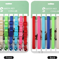Milliepet - 8 collares de gato rompiendo con campana de nailon colorido ajustable para Kitty - BESTMASCOTA.COM