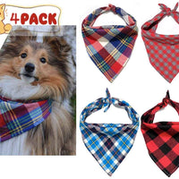 Bandana para perro, 4 unidades, lavable, reversible, a cuadros, para perros y gatos - BESTMASCOTA.COM