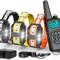 F-color Dog Training Collar, with Remote 865 Yards Reflective Strap Shock Collar for Dogs, Small Medium Large Dogs Breed, with Light Beep Vibration Shock, Waterproof Dog Shock Collar for 3 Dogs - BESTMASCOTA.COM