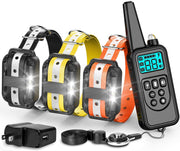 F-color Dog Training Collar, with Remote 865 Yards Reflective Strap Shock Collar for Dogs, Small Medium Large Dogs Breed, with Light Beep Vibration Shock, Waterproof Dog Shock Collar for 3 Dogs - BESTMASCOTA.COM