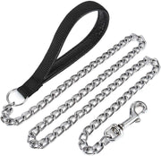 Mogoko Metal Dog Leash, Heavy Duty Chew Proof Pet Leash Chain with Padded Handle for Outdoor Training - BESTMASCOTA.COM