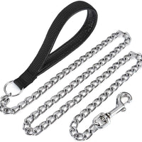 Mogoko Metal Dog Leash, Heavy Duty Chew Proof Pet Leash Chain with Padded Handle for Outdoor Training - BESTMASCOTA.COM