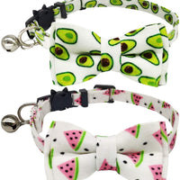 KUDES - Juego de 2 collares para gatos con corbata de lazo y campana para gatos y otros perros pequeños, ajustables de 7.9 – 10.5 in - BESTMASCOTA.COM
