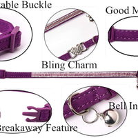 Upaw Rhinestone - Collar para gato (2 unidades), color morado - BESTMASCOTA.COM
