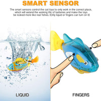 Creative Cat Fish Toys 8 paquetes con 32 pilas LR44 y 4 modos de natación LED robot de agua para gatos grandes y medianos y pequeños - BESTMASCOTA.COM