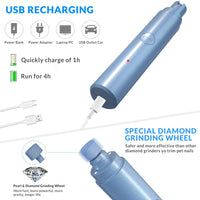 Pet Nail Grinder Kit for Dogs, Dual LED 2-Speed Electric Pet Nail Trimmer, Low Noise Painless Portable Cat Nail Clipper, Paws Grooming Set for Small Medium Pet Dog Cat - BESTMASCOTA.COM