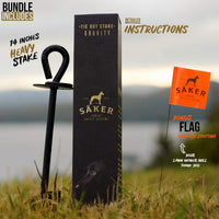 SÄKER - Estaca de amarre de alta calidad – anclaje resistente que se adapta a cualquier perro | Corbata para cable de amarre que nunca se oxida, se dobla o se extrae. - BESTMASCOTA.COM